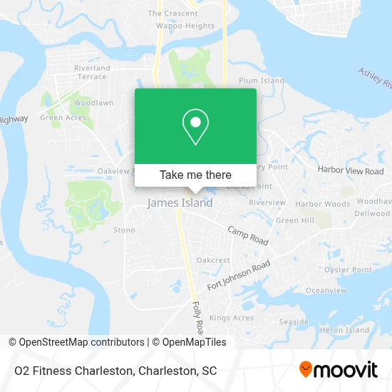 O2 Fitness Charleston map