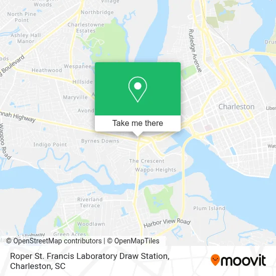 Roper St. Francis Laboratory Draw Station map