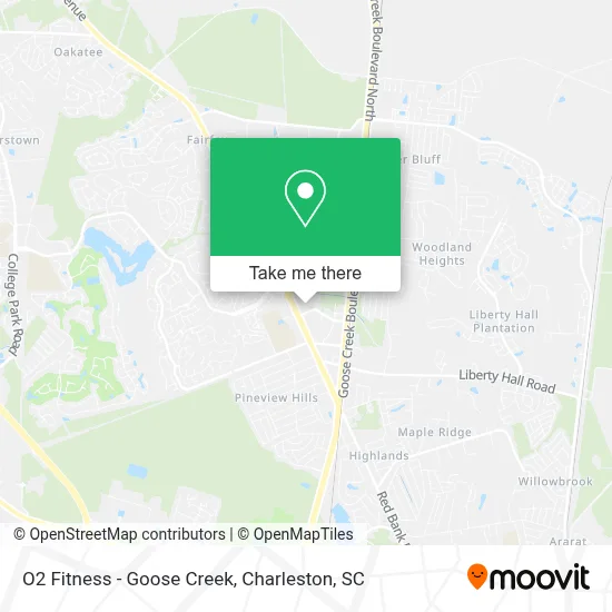O2 Fitness - Goose Creek map