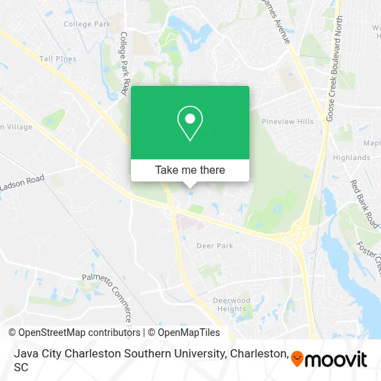 Java City Charleston Southern University map