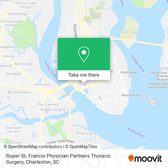 Roper St. Francis Physician Partners Thoracic Surgery map