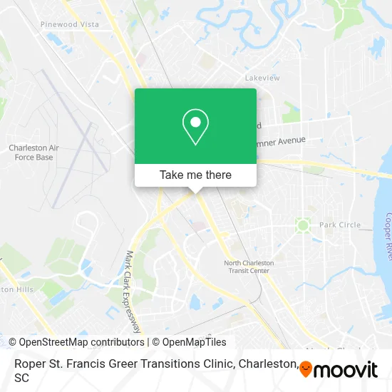 Roper St. Francis Greer Transitions Clinic map
