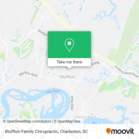 Bluffton Family Chiropractic map