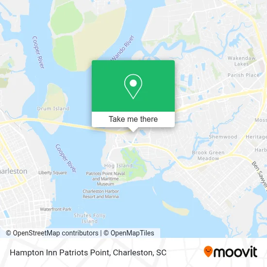 Hampton Inn Patriots Point map