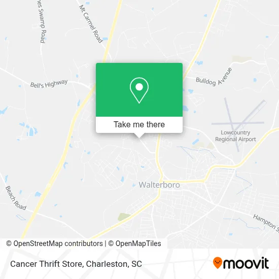Cancer Thrift Store map