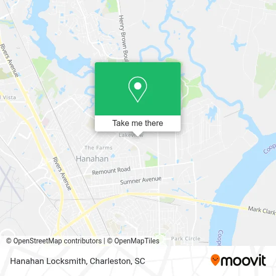 Hanahan Locksmith map