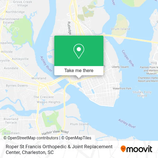 Roper St Francis Orthopedic & Joint Replacement Center map