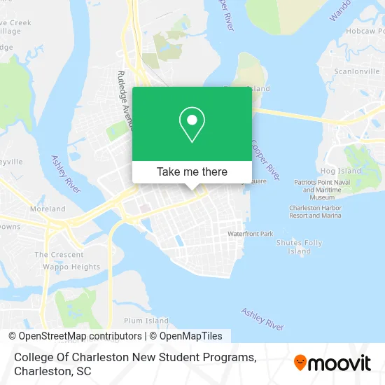 College Of Charleston New Student Programs map