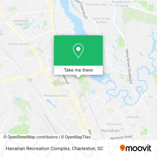 Hanahan Recreation Complex map