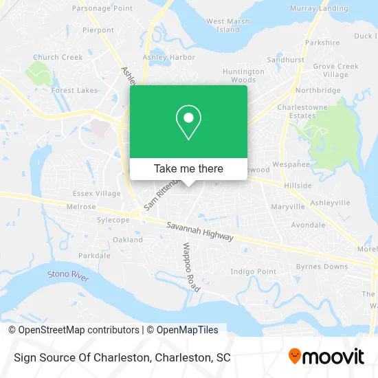 Sign Source Of Charleston map