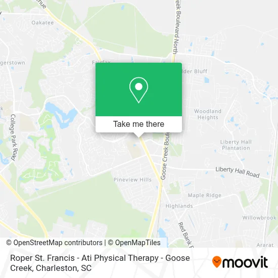 Roper St. Francis - Ati Physical Therapy - Goose Creek map