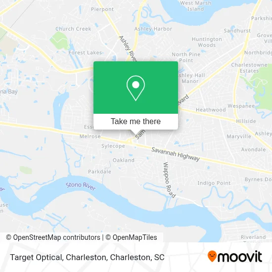 Target Optical, Charleston map