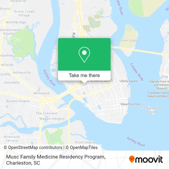 Musc Family Medicine Residency Program map