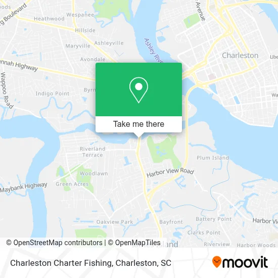 Charleston Charter Fishing map