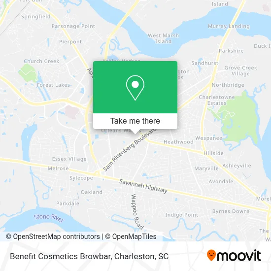 Benefit Cosmetics Browbar map