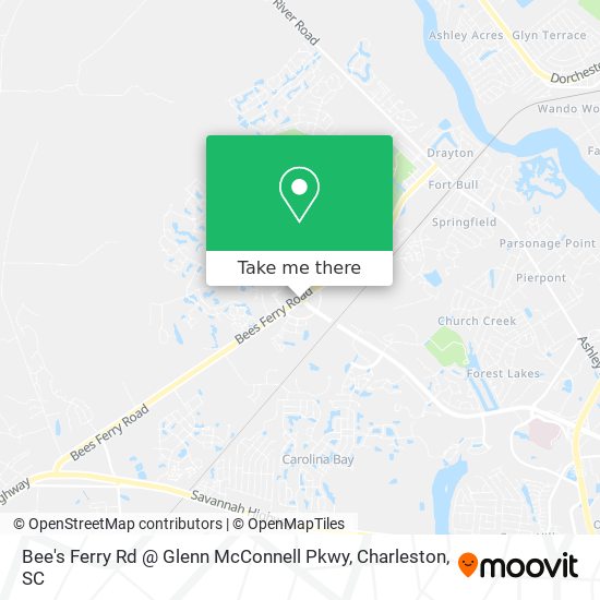 Mapa de Bee's Ferry Rd @ Glenn McConnell Pkwy