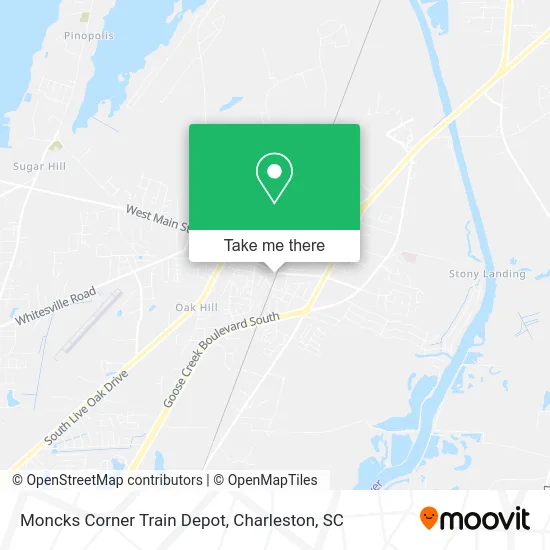 Moncks Corner Train Depot map