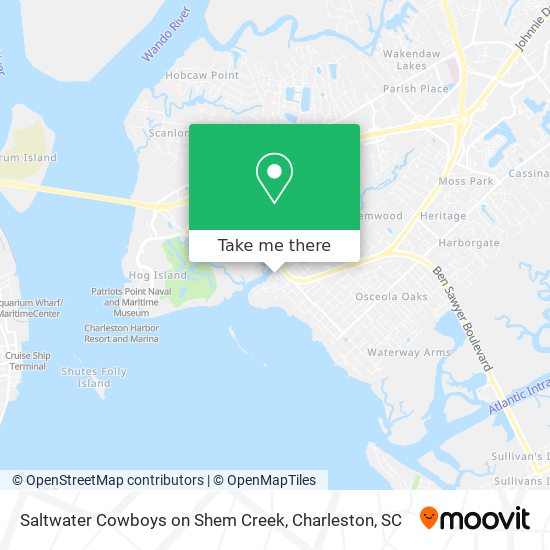 Saltwater Cowboys on Shem Creek map