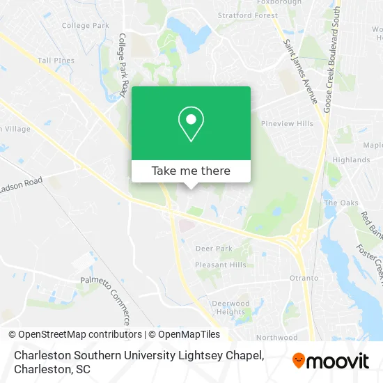Charleston Southern University Lightsey Chapel map