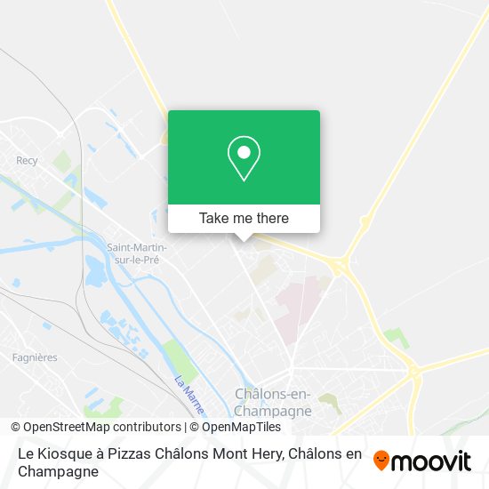 Le Kiosque à Pizzas Châlons Mont Hery map