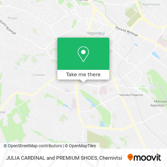 JULIA CARDINAL and PREMIUM SHOES map