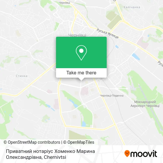 Карта Приватний нотаріус Хоменко Марина Олександрівна