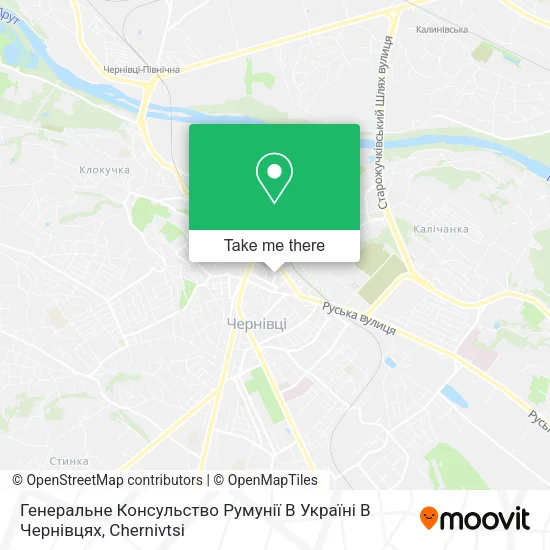 Карта Генеральне Консульство Румунії В Україні В Чернівцях