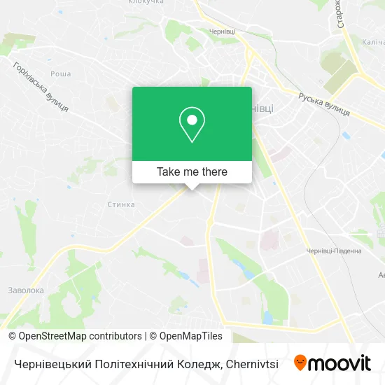 Карта Чернівецький Політехнічний Коледж