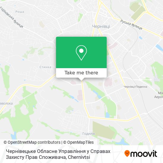 Карта Чернівецьке Обласне Управління у Справах Захисту Прав Споживача