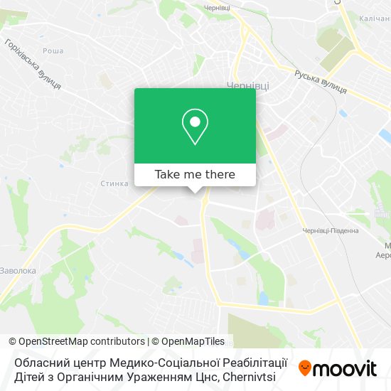 Карта Обласний центр Медико-Соціальної Реабілітації Дітей з Органічним Ураженням Цнс