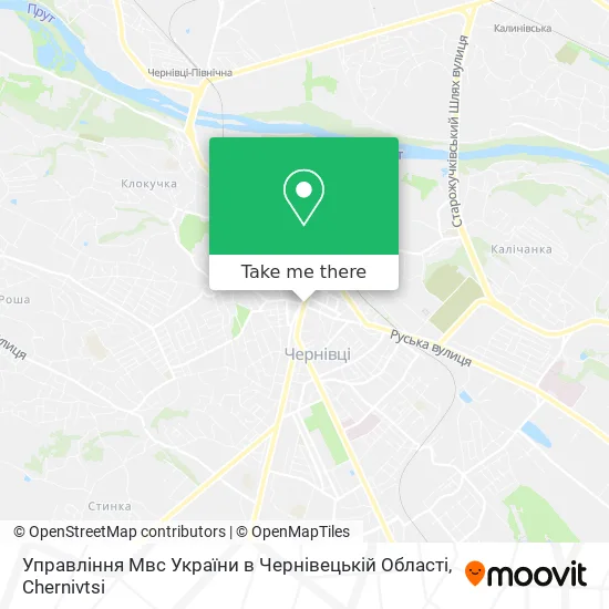 Карта Управління Мвс України в Чернівецькій Області