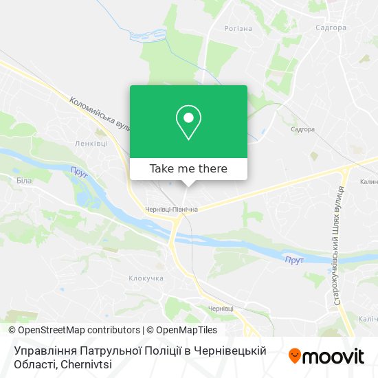 Карта Управління Патрульної Поліції в Чернівецькій Області