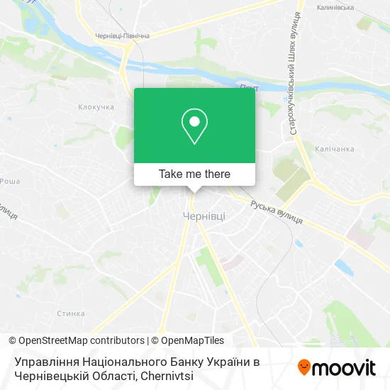 Карта Управління Національного Банку України в Чернівецькій Області