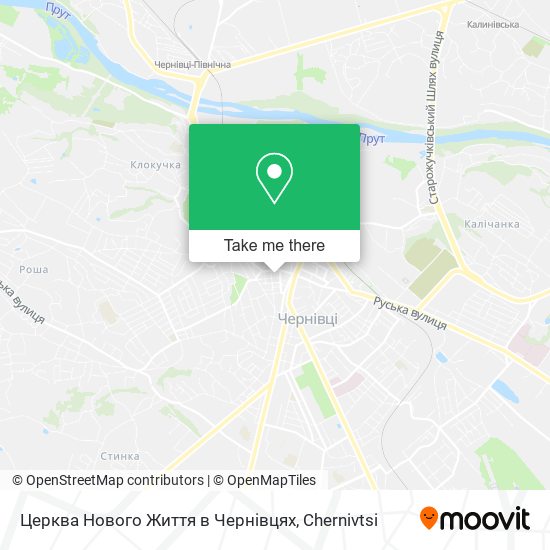 Карта Церква Нового Життя в Чернівцях
