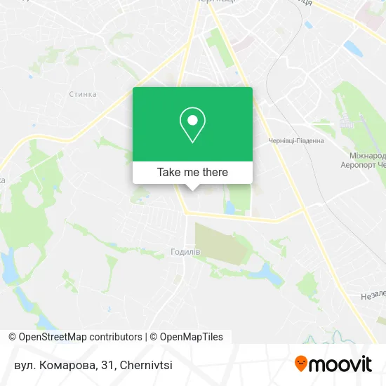 Карта вул. Комарова, 31