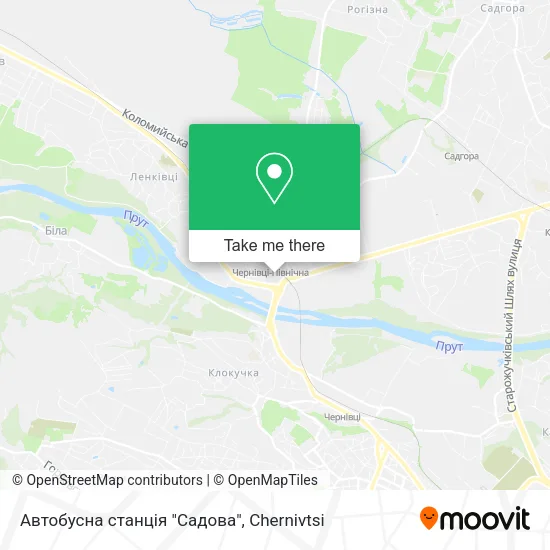 Карта Автобусна станція "Садова"
