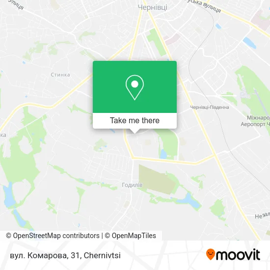 Карта вул. Комарова, 31