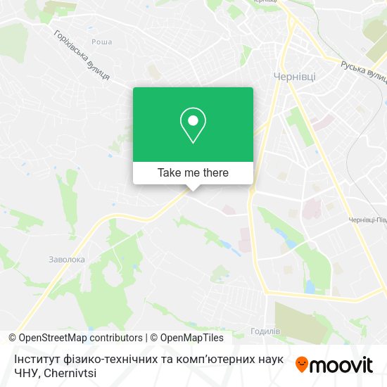 Карта Інститут фізико-технічних та комп’ютерних наук ЧНУ