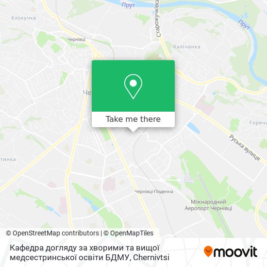 Карта Кафедра догляду за хворими та вищої медсестринської освіти БДМУ