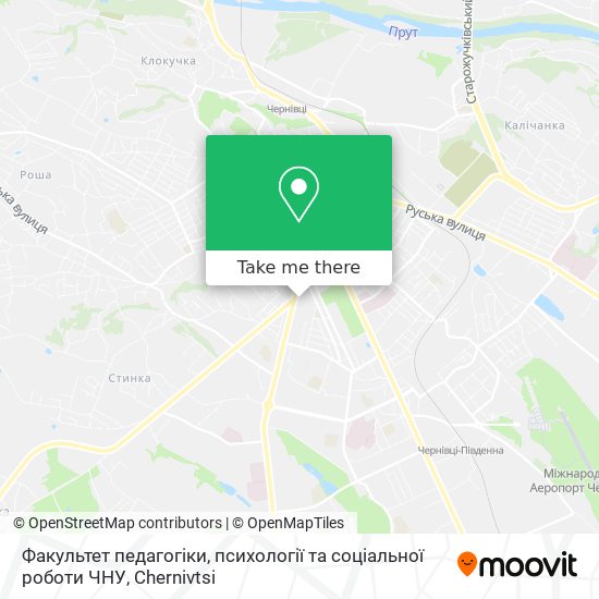 Карта Факультет педагогіки, психології та соціальної роботи ЧНУ