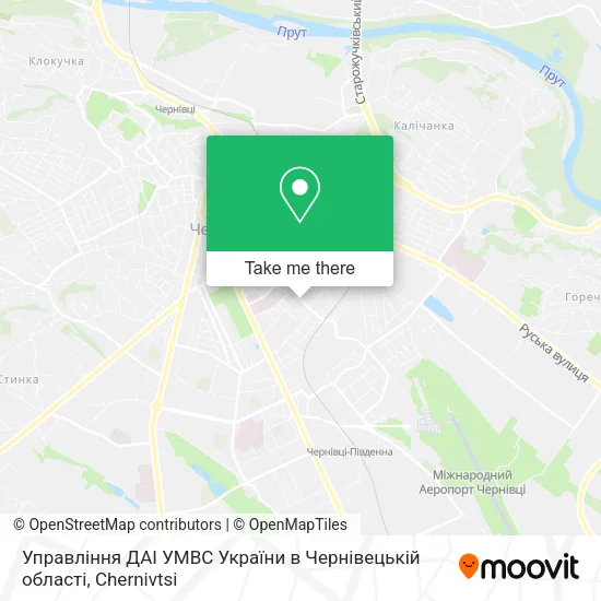 Карта Управління ДАІ УМВС України в Чернівецькій області