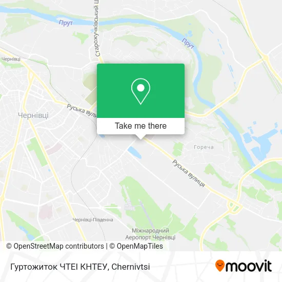 Карта Гуртожиток ЧТЕІ КНТЕУ
