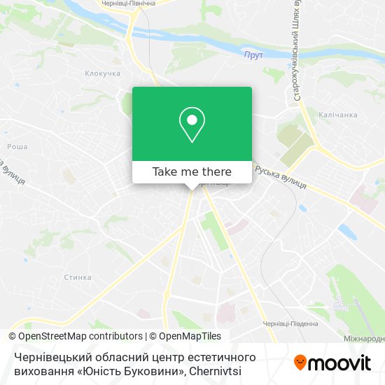 Чернівецький обласний центр естетичного виховання «Юність Буковини» map