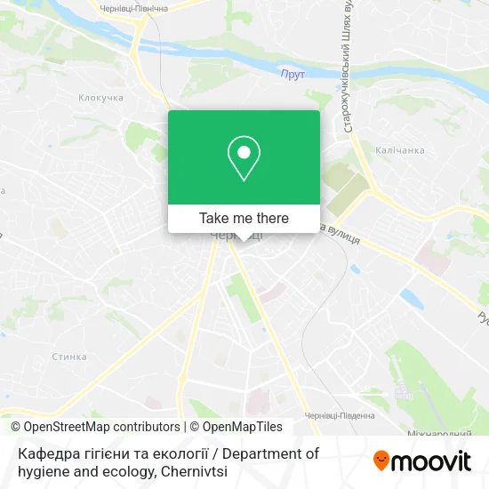 Карта Кафедра гігієни та екології / Department of hygiene and ecology