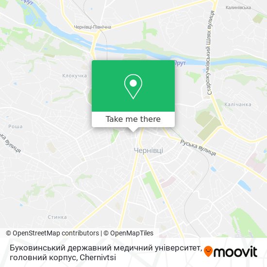 Буковинський державний медичний університет, головний корпус map