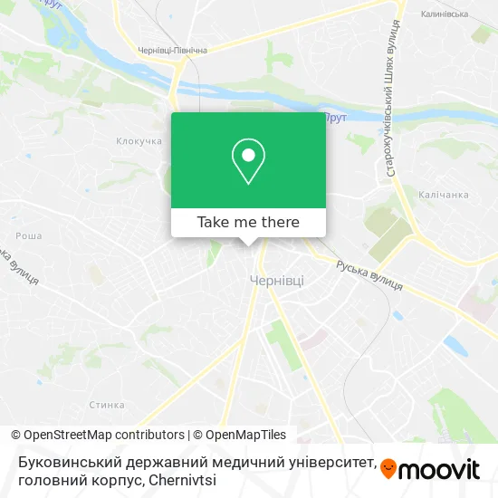 Карта Буковинський державний медичний університет, головний корпус