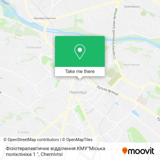 Карта Фізіотерапевтичне відділення КМУ"Міська поліклініка 1 "