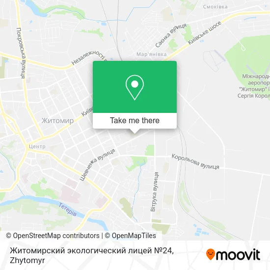 Карта Житомирский экологический лицей №24