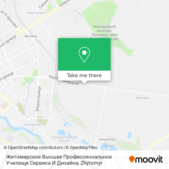 Карта Житомирское Высшее Профессиональное Училище Сервиса И Дизайна