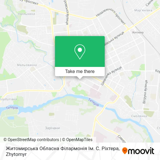 Карта Житомирська Обласна Філармонія Ім. С. Ріхтера